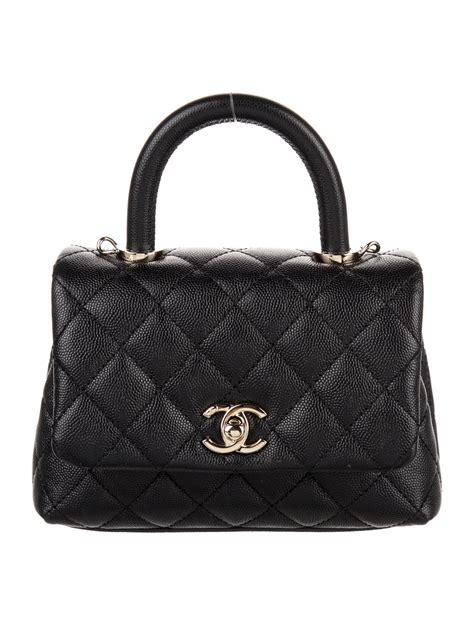 chanel top handle mini black|Chanel handbags.